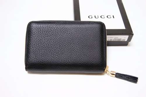 New Authentic Gucci Soho Small Black Leather Zip Around Wallet Clutch Best Deals in USA